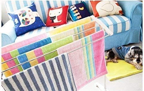 BBD kitchen shop Multifunctional Stainless Steel Mobile Towel Rack Clothes Drying Rack Dryer Hanger Nappies Undergarments Towels Rack Towel Rails Clothesline Pack of 1 - Image 4