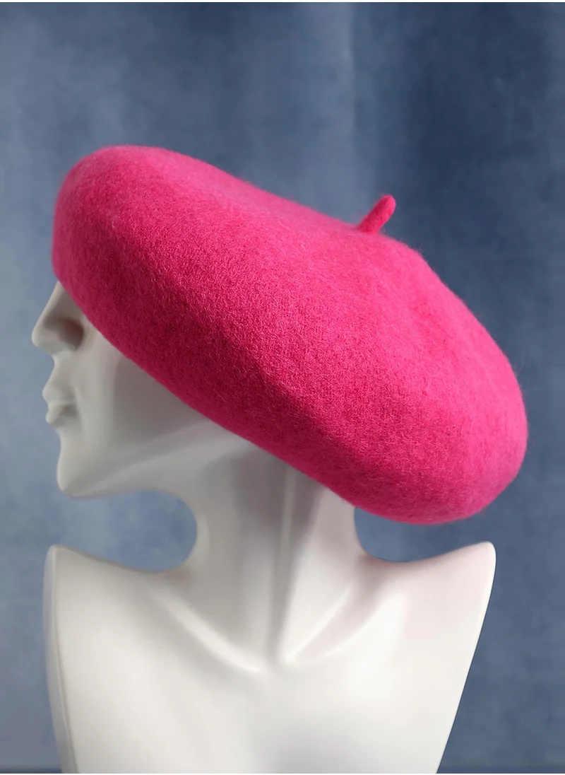 Haute Sauce Solid Beret Hat - Pink