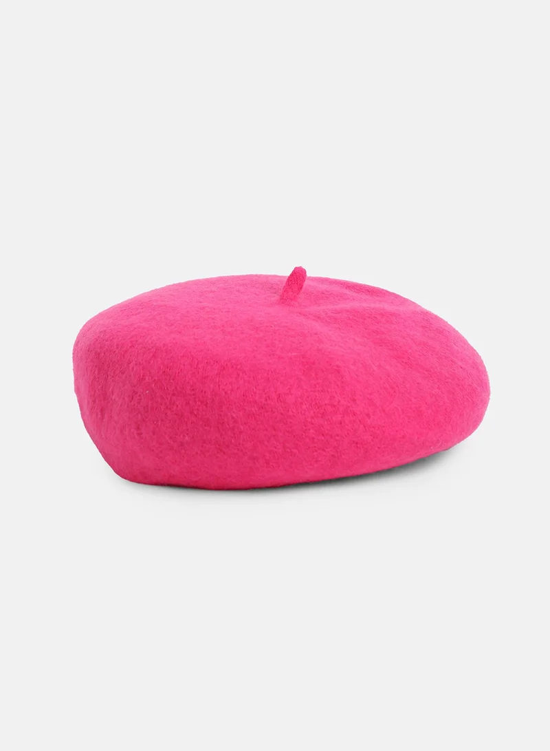 Haute Sauce Solid Beret Hat - Pink