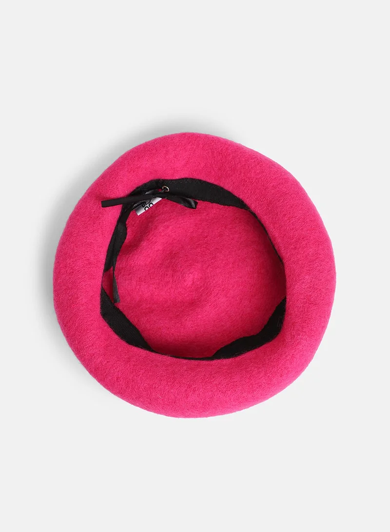 Haute Sauce Solid Beret Hat - Pink