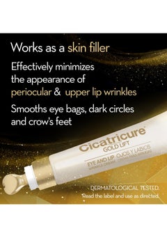 CICATRICURE Cicatricure Gold Lift Dual Contour Eye and Lip Wrinkle Cream, Anti Aging Skin Care to Reduce Dark Circles, Puffiness & Expression Lines, 0.5 Ounce  - Image 2