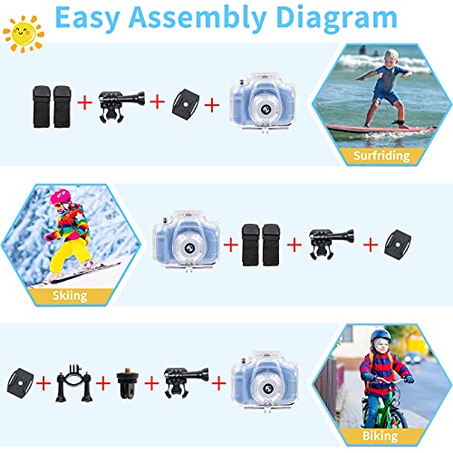 FKATEEN Kids Camera Waterproof Underwater Camera for 3-12 Year Old Boys Girls 2 Inch IPS Screen 1080P HD Digital Kids Video Camera Indoor Outdoor Action Cameras Best Christmas Birthday Gifts - Image 5