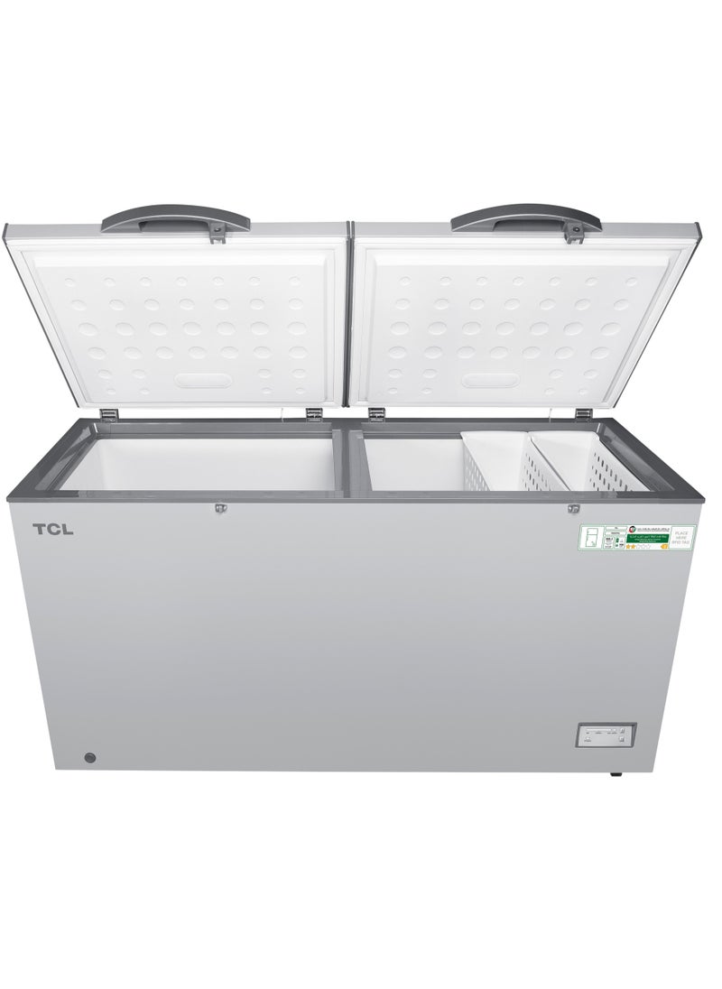 TCL - Double Door Chest Freezer, Large Deep Freezer With Storage Basket, Electronic Temperature Control With Led Display, Front Water Disposal, Child-Safety Lock 920 L 3000 W F920Cfsl Silver - Image 1