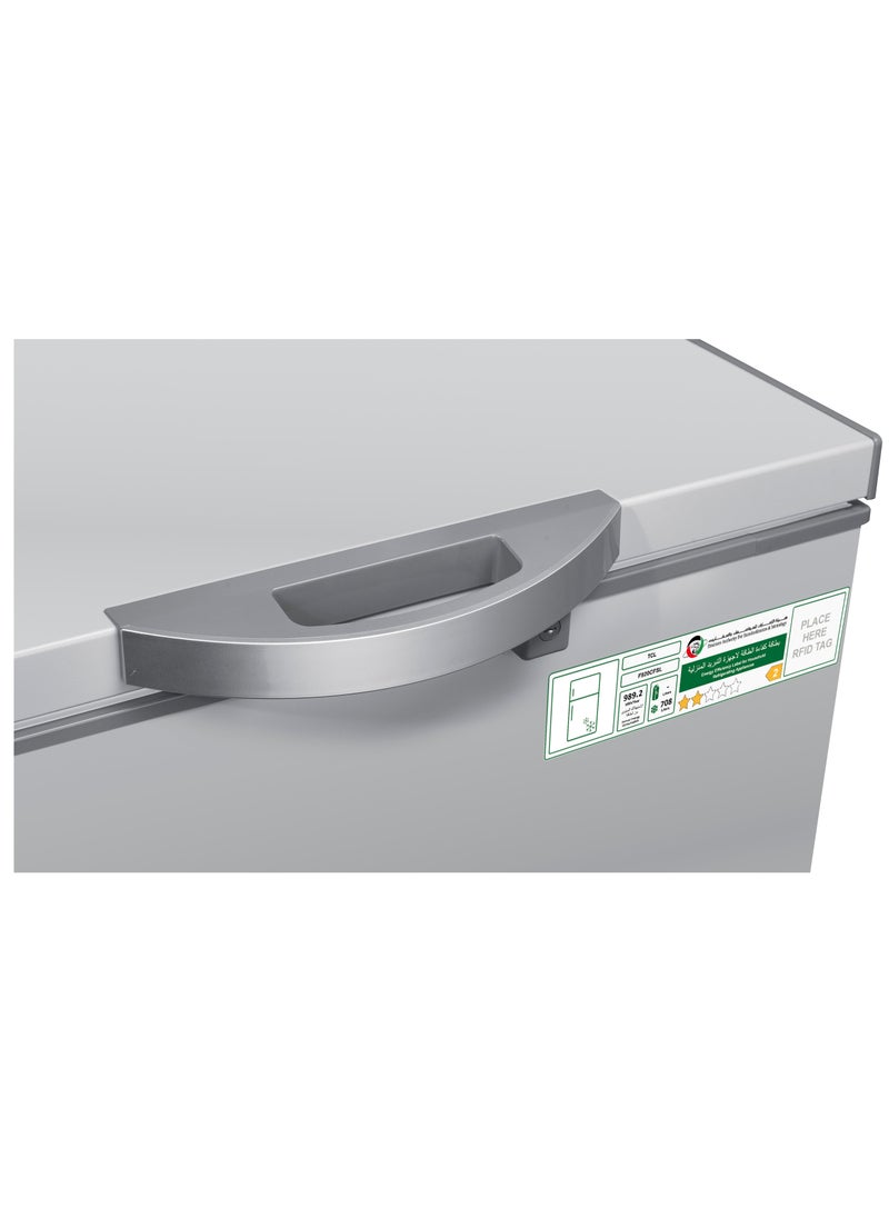 TCL - Double Door Chest Freezer, Large Deep Freezer With Storage Basket, Electronic Temperature Control With Led Display, Front Water Disposal, Child-Safety Lock 920 L 3000 W F920Cfsl Silver - Image 1