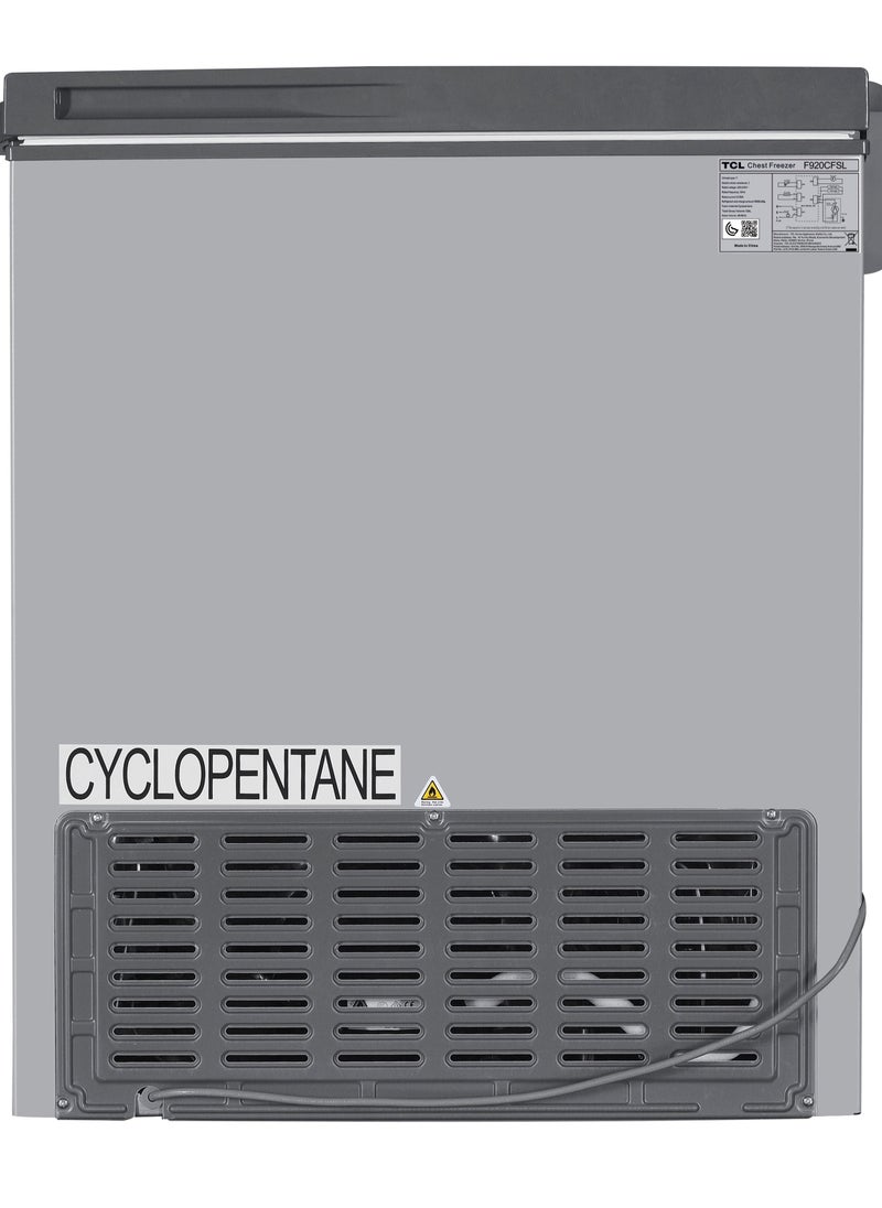 TCL - Double Door Chest Freezer, Large Deep Freezer With Storage Basket, Electronic Temperature Control With Led Display, Front Water Disposal, Child-Safety Lock 920 L 3000 W F920Cfsl Silver - Image 1