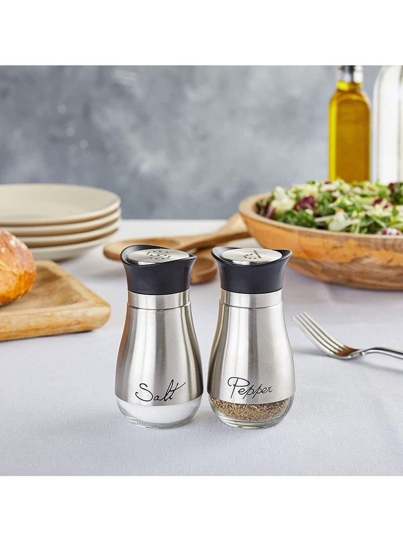 HomarKet Salt and Pepper Shakers Stainless Steel and Glass Set - Image 3