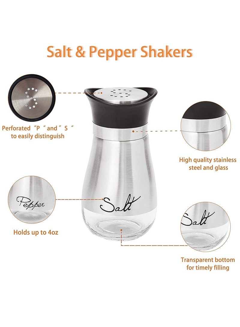 HomarKet Salt and Pepper Shakers Stainless Steel and Glass Set - Image 5