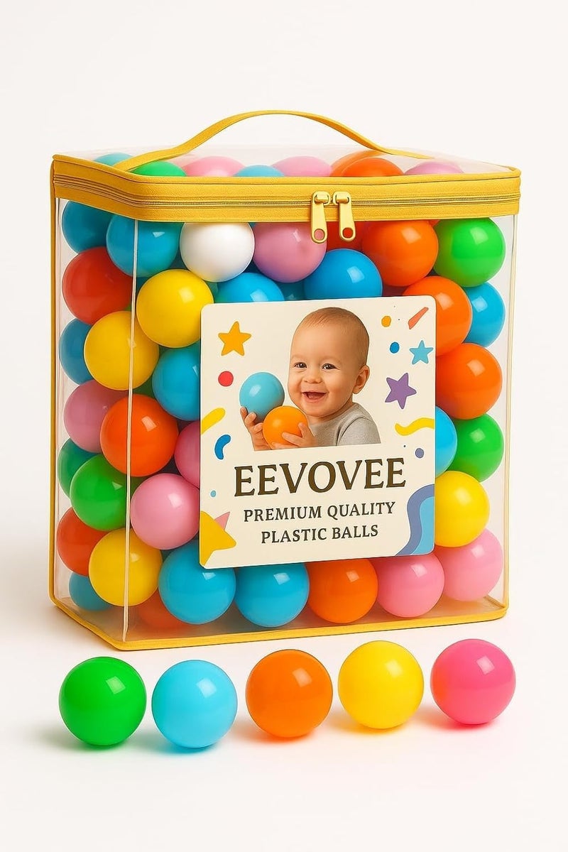 EEVOVEE, 48 PCS 2Cm Soft and Safe Multi Colour Fun Packed Plastic Pool Balls, Plastic Balls for Kids - Image 1