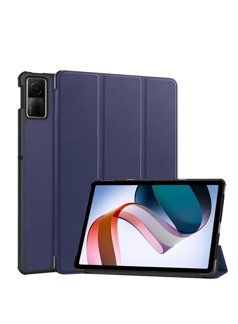 الدخن Redmi الوسادة SE 11 متعددة عرض الهاتف المحمول حالة العلامة التجارية الجديدة بو الجلود الهاتف الذكي حالة ، مع وظيفة التنبيه التلقائي النوم Redmi الوسادة 11 سليم صدفي الهاتف المحمول حالة ( الأزرق - Image 1