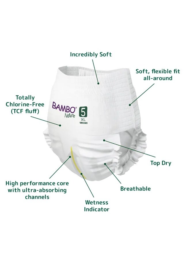 Bambo Nature Premium Baby Pants Diapers for Kids XL Size (11-17 Kgs), Super Absorbent, Breathable, Extra Soft, Dermatologically Tested Infant Nappies, Bamboo Diaper With Wetness Indicator, 38 Count - Image 2