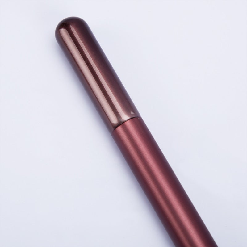 Dual-Purpose Round-Tip Makeup Brush: 4.72*0.39 In Burgundy, Soft Fiber Bristles, Gentle Application - Pore-Filling Design, Lip Coloring Blending Concealing Tool for Natural Flawless Complexion - Image 3