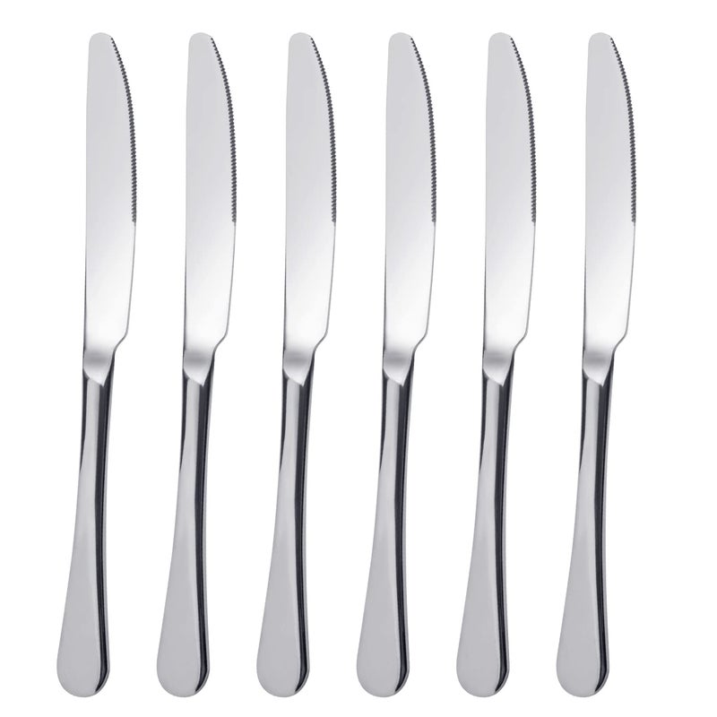 FOXAS Set of 6 Table Knife Stainless Steel Dinner Knives Stainless Steel Table knives Table Cutlery Set of  Bon Apptit  Series 23 CM