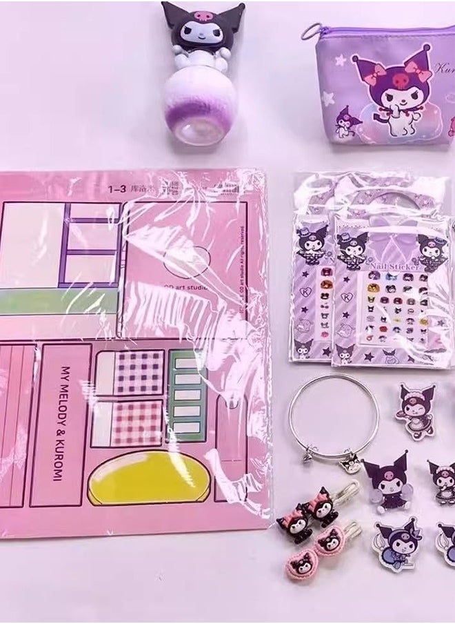 JCB CHIC - Blind Box，Cute Cartoon Action Figure Mystery Box，29PCS Kuromi Kawaii Cartoon Decorations with Anime Figures, Keychains, Rings, and Accessories - Image 1