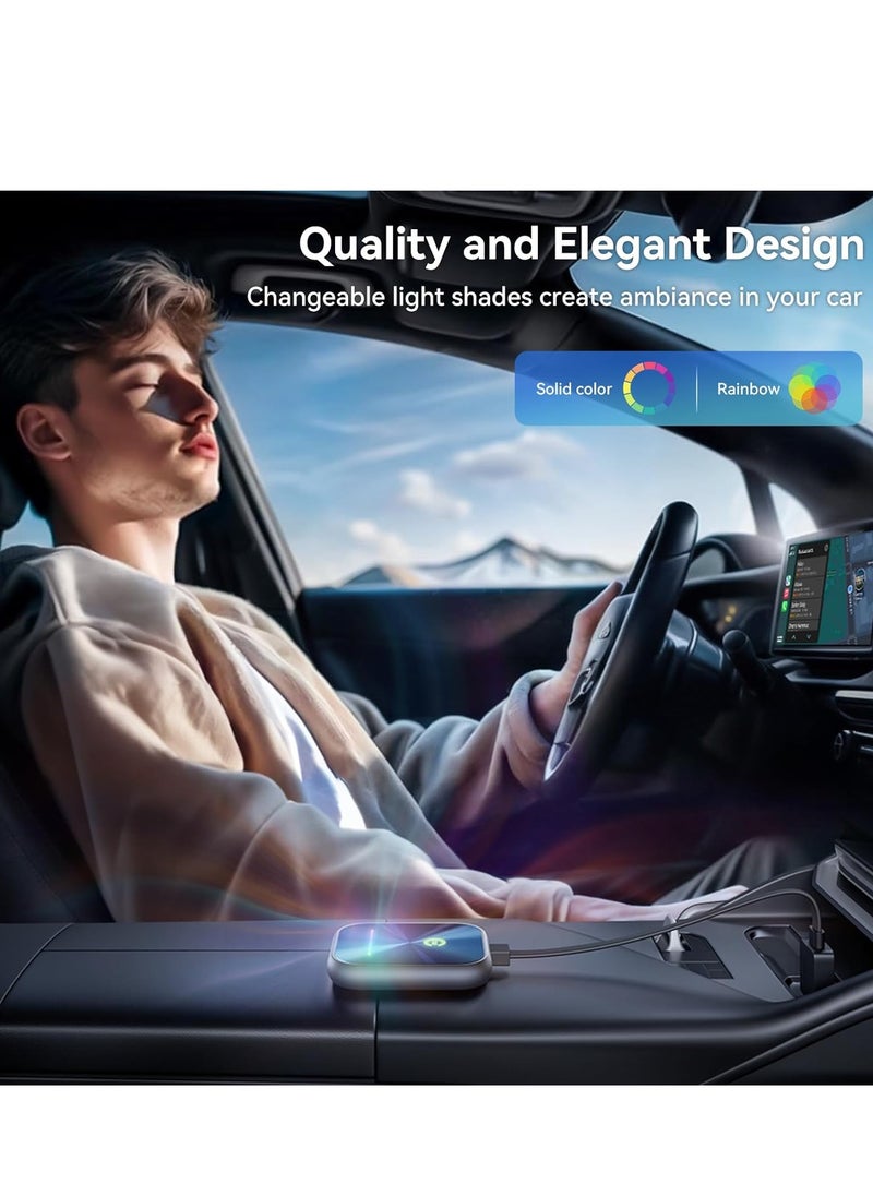 OCTOBER - Wireless CarPlay Adapter 2024 Upgraded, 2 in 1 Wireless CarPlay & Android Auto Adapter Converts Factory Wired CarPlay to Wireless, Plug and Play Car Play Wireless Adapter, Compatible iPhone/Android - Image 1