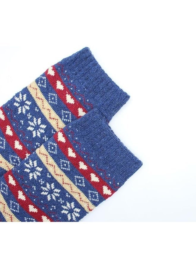 5 Pairs Wool Socks for Women, Cozy Thermal Fall Winter Hiking Alpaca Warm Think Knit Comfy Crew Calf Socks - Image 5