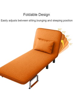 HOCC Convertible Sofa Bed Chair Orange  - Image 5