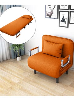 HOCC Convertible Sofa Bed Chair Orange  - Image 1