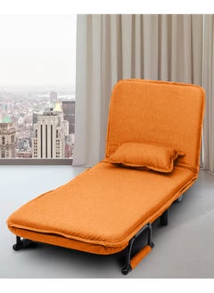HOCC Convertible Sofa Bed Chair Orange  - Image 4