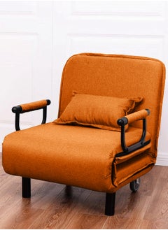 HOCC Convertible Sofa Bed Chair Orange  - Image 3