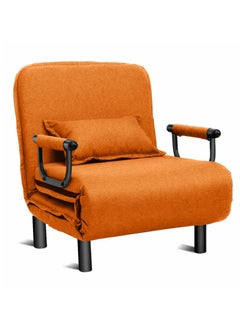 HOCC Convertible Sofa Bed Chair Orange  - Image 2