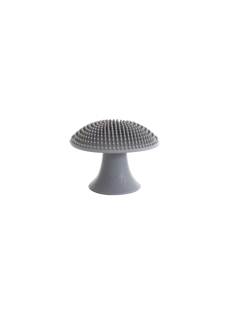 ezpz ezpz Mushroom Sponge - Flexible Kitchen Sponge with Soft Bristles, Non-Slip Handle & Suction Base - Durable Long Lasting - Odor-Resistant 100% Silicone Scrubber for Pans, Dishes & Feeding Gear (Grey)  - Image 1