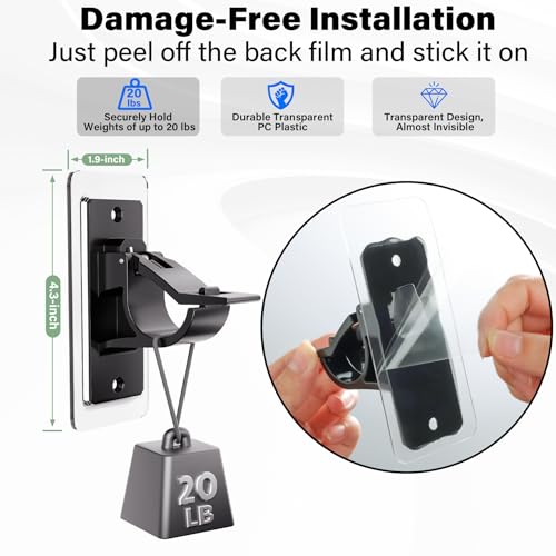 Antimbee 6 Pack Self Adhesive Rod Brackets, No Drill Needed Curtain Rod Holders, Nail Free Stick on Curtain Rod Hooks, Curtain Hangers for Bathroom, Bedroom, Livingroom, Hold up to 20lbs on Smooth Surface - Image 4