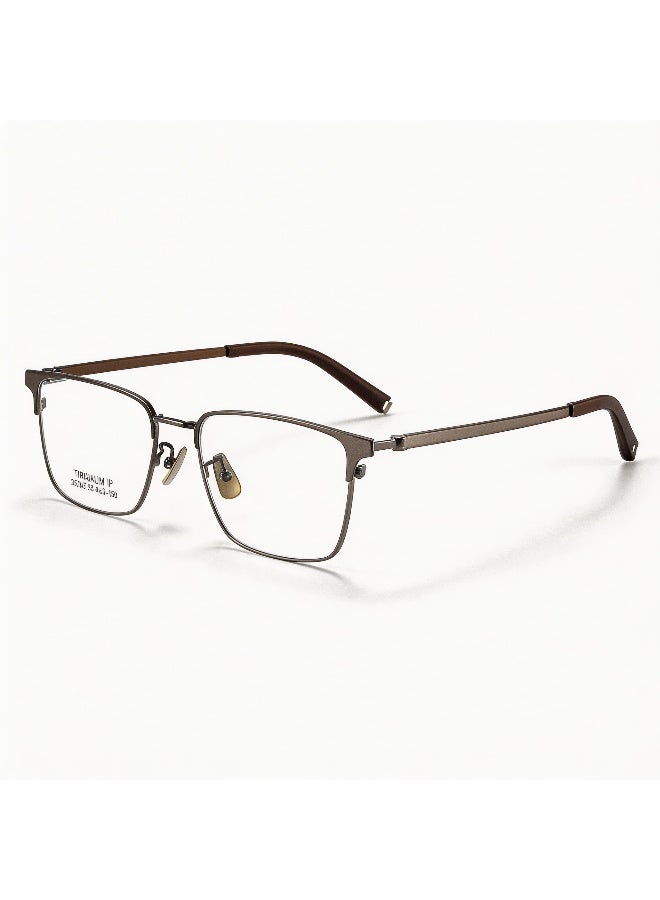 بوكيلار نظارات تيتانيوم PUKCLAR إطار كامل تيتانيوم نقي براولاين عدسات غير طبية أسود غير لامع للأعمال والموضة للرجال والنساء للمكتب والاستخدام اليومي - Image 1