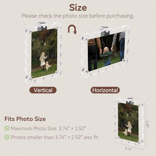 PIFOOG 2 Pack Car Visor Picture Holders Clip Photo Frame Acrylic Magnetic Display Pictures Frames for Cars Sun Visor Personalized Memorial Presents for Mother Dad Friends Transparent 2.5 × 3.7 inch - Image 3