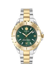 PHILIPP PLEIN PLEIN HEAVEN Women’s 38mm Gold-Tone & Silver Stainless Steel Watch by Philipp Plein with Emerald Green Honeycomb Dial, Roman Numerals & 50m Water Resistance  - Image 1