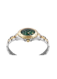 PHILIPP PLEIN PLEIN HEAVEN Women’s 38mm Gold-Tone & Silver Stainless Steel Watch by Philipp Plein with Emerald Green Honeycomb Dial, Roman Numerals & 50m Water Resistance  - Image 2