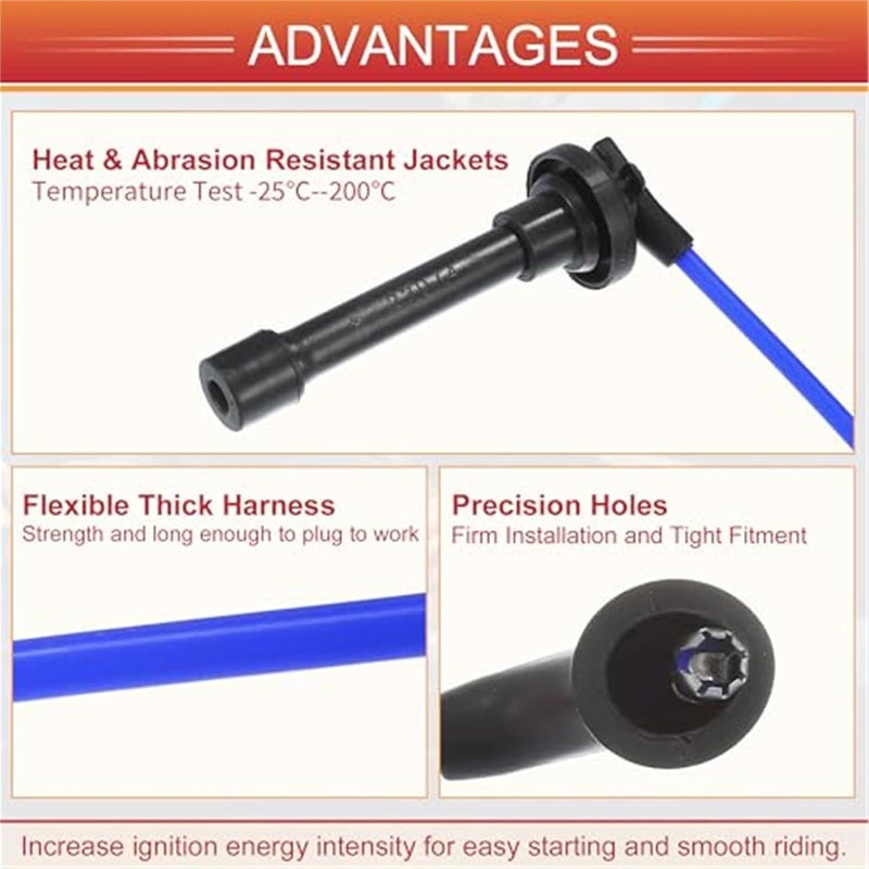Vuzmode Ignition Coil Wires for Prelude 1993-1996 - Image 4