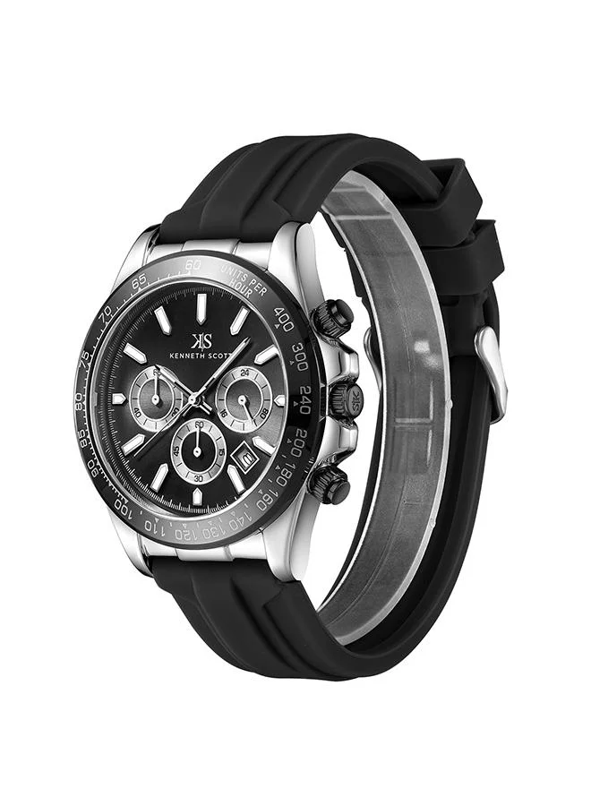 كينيث سكوت Men's Silicone Chrono & Multi Function Watch K23149-SSBB - 45 mm