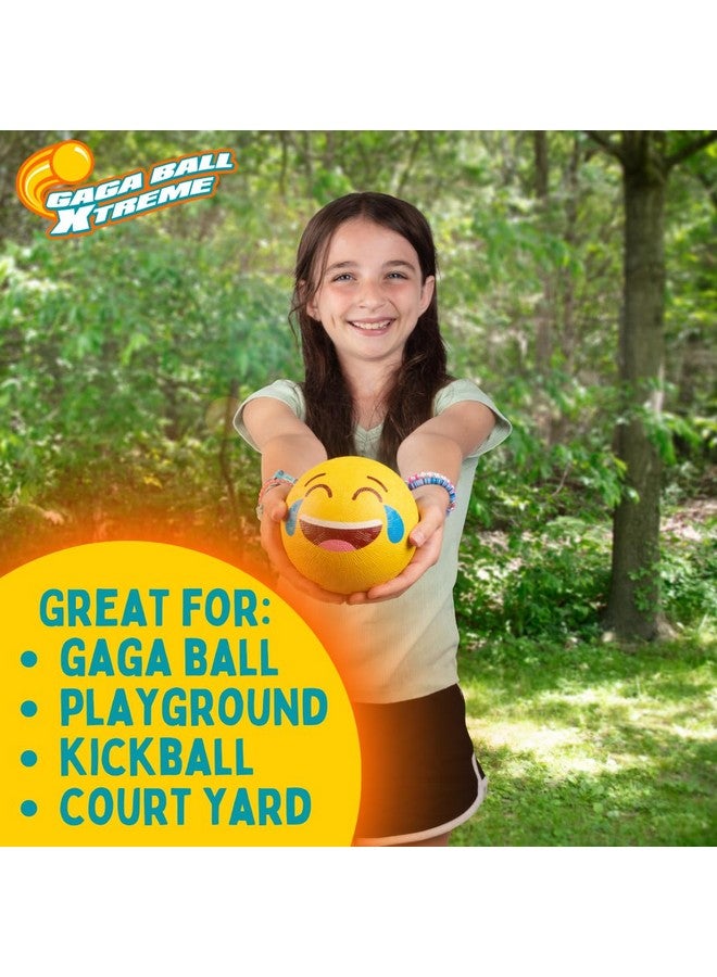 SCS Direct Gaga Ball 5 Inch Playground Balls with Air Pump (4 pk, Silly Faces)- Durable Rubber Balls Official Size for Dodgeball & Handball - Great for Outside Play, 4 Square & Game for Kids Birthday Parties - Image 5