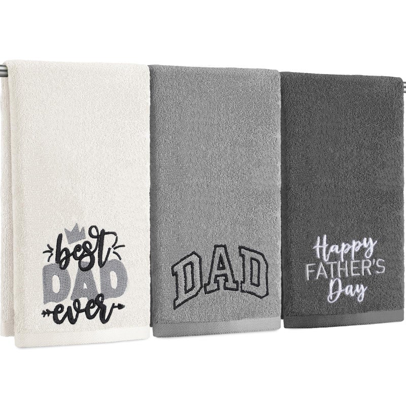 FuWeave 3 Pack Easter Bunny Hand Towels Farmhouse Gray Bathroom Decor 13.4 x 29.2 Inch 100% Cotton Embroidered Spring Decorative Towels Absorbent Soft for Hand Drying Cleaning Gift - Image 1