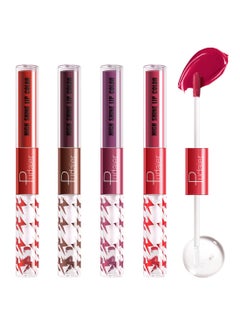 Marine Forest High Shine Lip Gloss with Clear Fixed Color Lip Oil, Up to 12 Hours Long Lasting Dual Ended Liquid Lipstick, Lightweight and Non Sticky, 0.1 Oz (13+14+15+16) 
