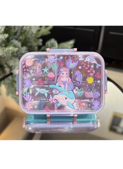 hibobi Kids Lunch Box Stainless Steel Bento Box - Mermaid Pink  - Image 1