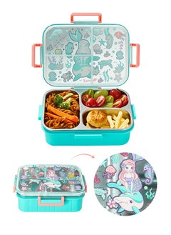 hibobi Kids Lunch Box Stainless Steel Bento Box - Mermaid Pink  - Image 3