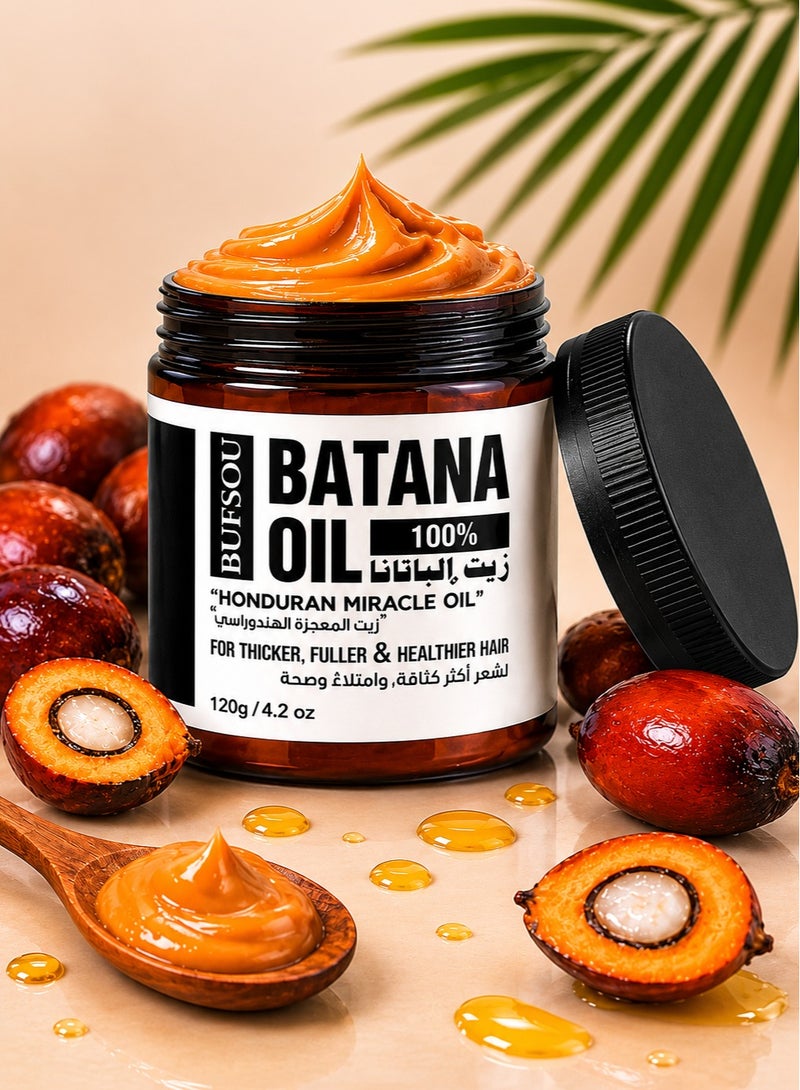 BUFSOU Batana Oil 100% Pure 120g – Honduran Miracle Hair Oil for Hair Growth, Thickness & Repair – Deep Nourishing Treatment for Strong & Healthy Hair - Image 1