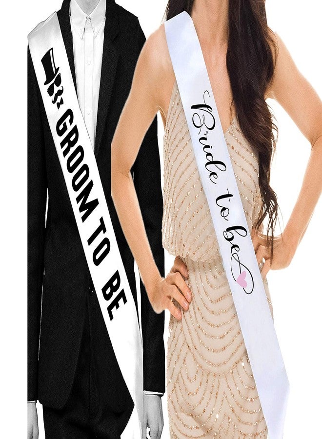 Hubops مجموعة زينة حفلات الزفاف من هوبوبس: وشاح العروس ووشاح العريس (أبيض) - Image 1