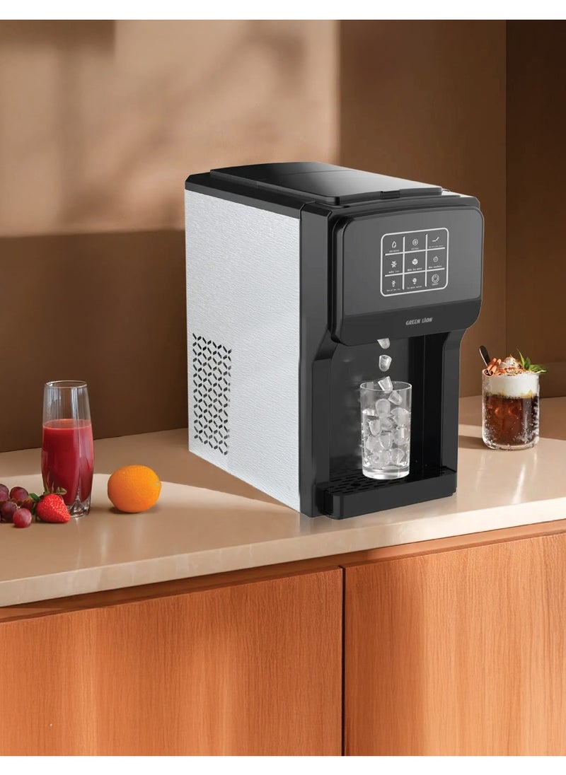 GREEN LION - Frosta 3 in 1 Ice Maker 5L /Water Dispenser and Ice Crusher /Add Water and Ice-full Indicator/ Instant Ice Making / Touch Display/ Fast and Efficient Ice-Making for Office and Home - Black - Image 1