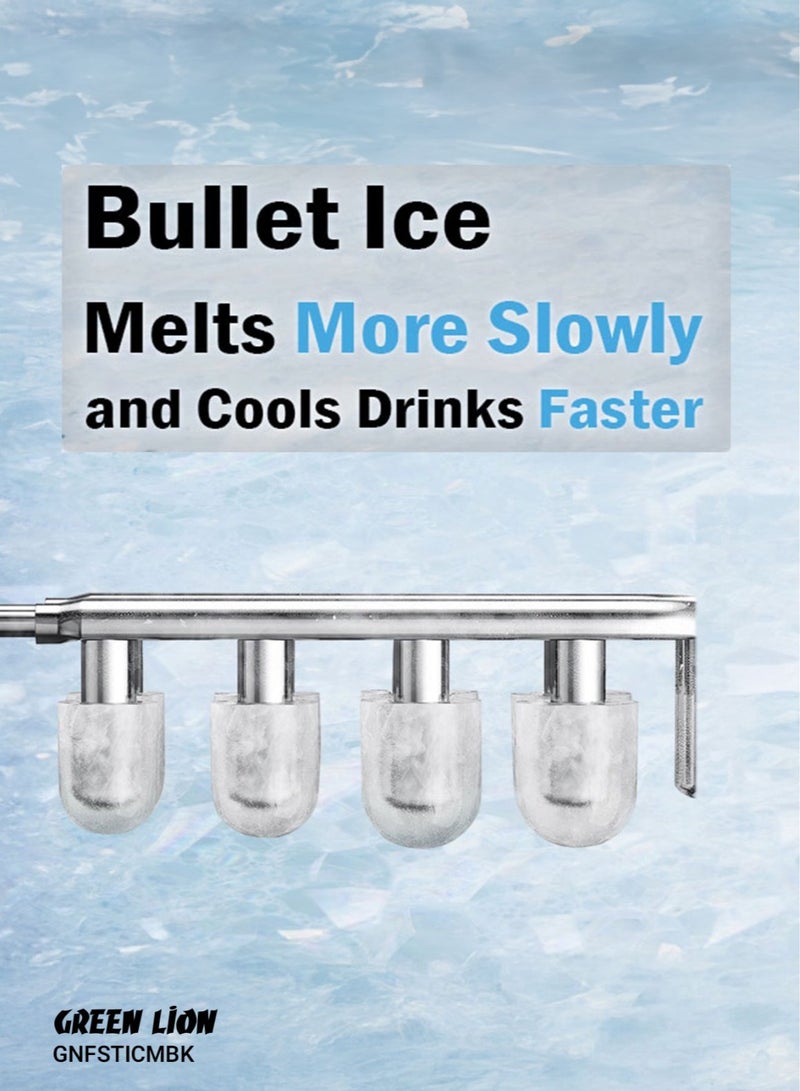 GREEN LION Frosta 3 in 1 Ice Maker, Water Dispenser & Ice Crusher / Add Water & Ice-Full Indicator / Instant Ice Making / Touch Display / Fast & Efficient Ice-Making for Office and Home - Black - Image 4