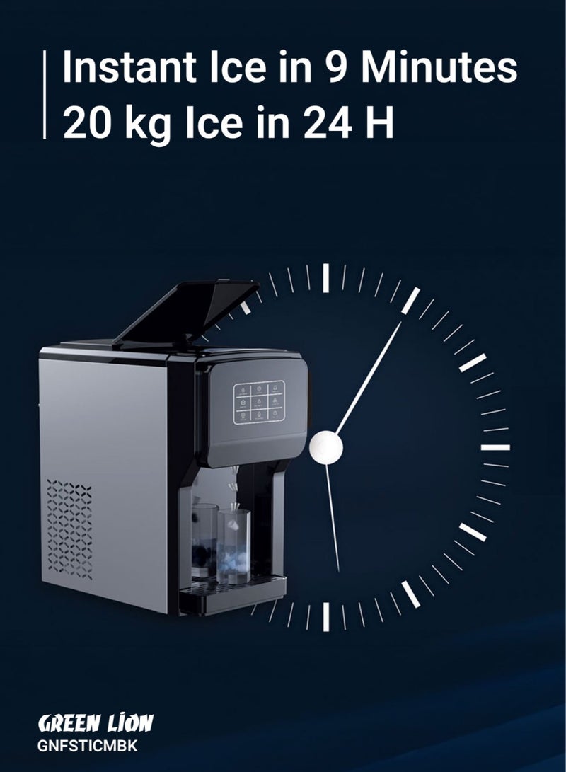GREEN LION Frosta 3 in 1 Ice Maker, Water Dispenser & Ice Crusher / Add Water & Ice-Full Indicator / Instant Ice Making / Touch Display / Fast & Efficient Ice-Making for Office and Home - Black - Image 5