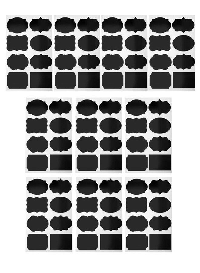 Fusion Graphix 80 Pieces Fancy Chalkboard Blackboard Chalk Board Stickers Decals Craft Kitchen Jar Labels Bottle Stickers 5cmx3.5cm J-001 - Image 1
