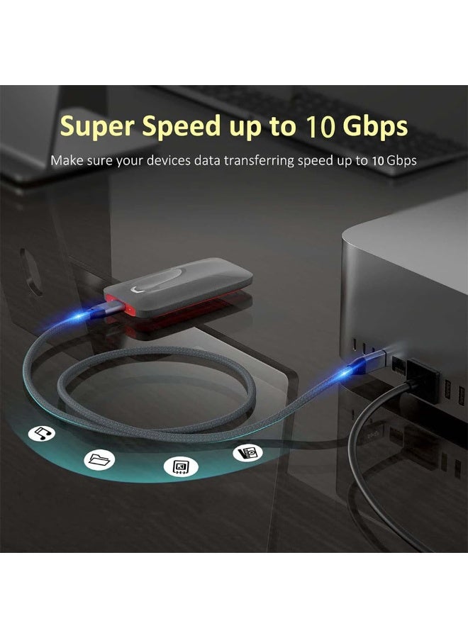 جيه زد اس كابل JZS USB-C إلى USB-C 100 واط، كابل Type-C 3.1 الجيل الثاني، نقل بيانات عالي السرعة 10 جيجابايت في الثانية، شحن سريع 20 فولت 5 أمبير، سلك شريحة E-Marker، مخرج فيديو 4K بتردد 60 هرتز، الطول: 3 أمتار - Image 5