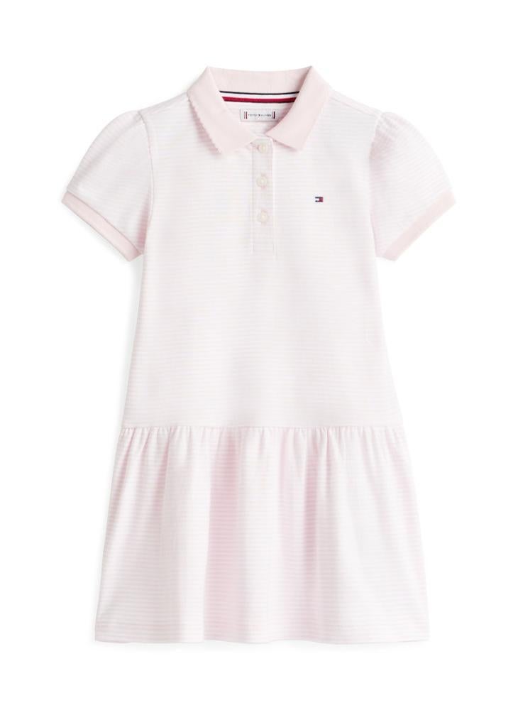 TOMMY HILFIGER Puff Sleeve Dropped Waist Polo Dress - Image 5