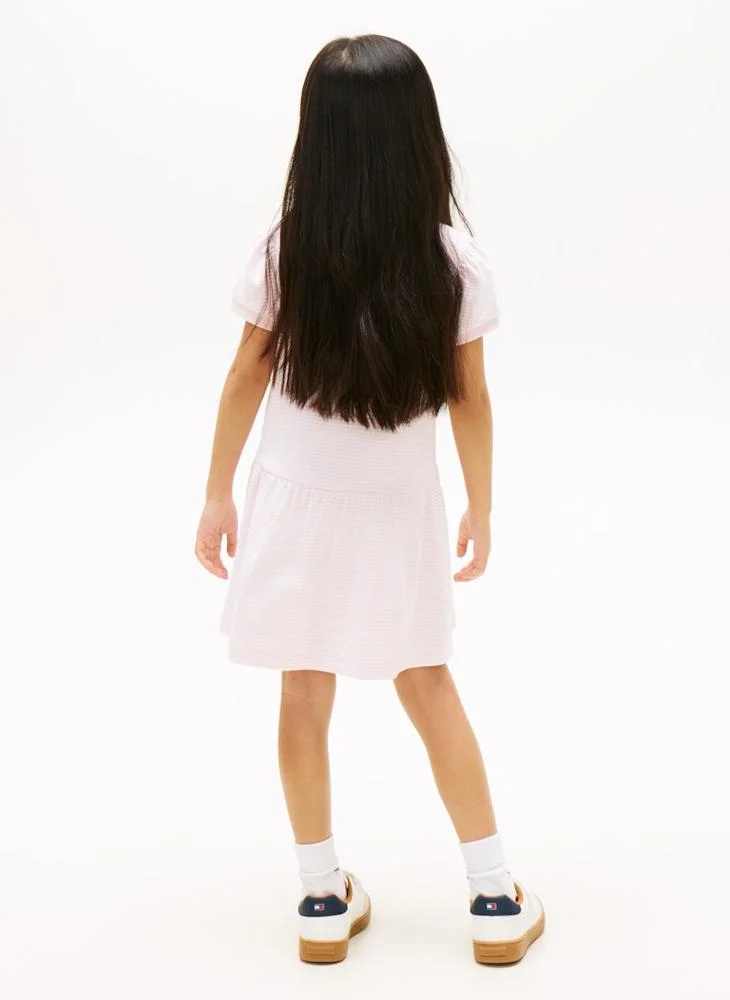 تومي هيلفيغر فستان بولو مخطط للأطفال