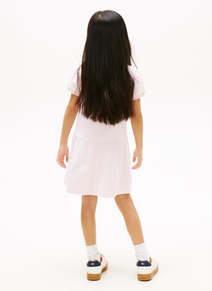 TOMMY HILFIGER Puff Sleeve Dropped Waist Polo Dress - Image 2