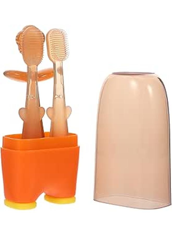 Silicone Baby Toothbrush Tongue Cleaner Set 3pcs Soft Bristles for Newborn Oral Care - Image 1