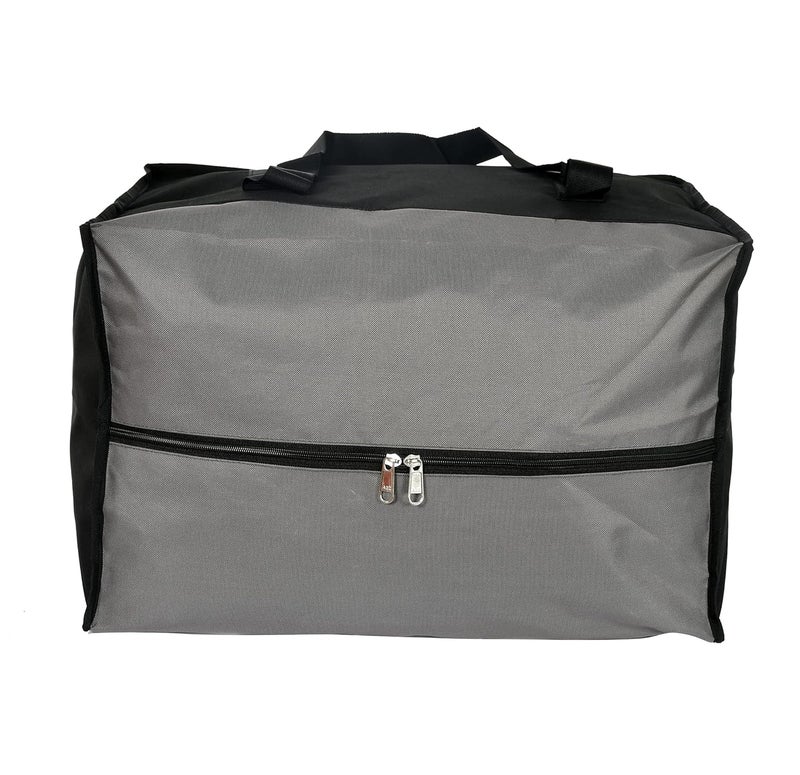 Kuber Industries Kuber Industries Medium Size MultiPurpose Storage BagClothing Storage OrganizerToy Storage BagStationery Paper Storage Bag with Zipper Closure And Strong Handle Grey Black  - Image 4