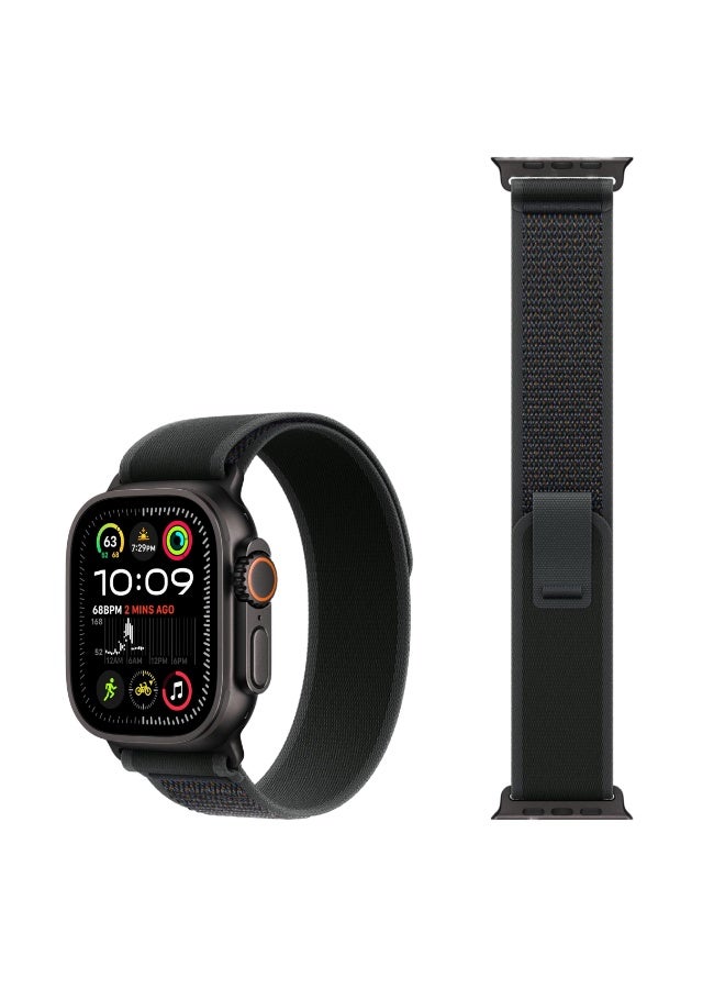 ثسؤشسث مجموعة بديلة من 3 قطع من حزام النايلون باللون الأسود الطبيعي من التيتانيوم متوافقة مع أحجام أحزمة Apple Watch: 42 مم/44 مم/45 مم/46 مم/49 مم تناسب Apple Watch Ultra/Ultra 2/Ultra 3 وسلسلة 11/10/9/8/SE/7/6/5/4/3/2/1 وغيرها من الطرز متوفرة باللون الأسود/الأزرق/الأخضر - Image 5